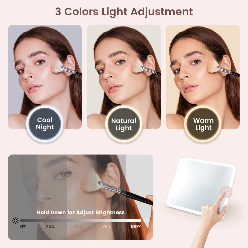 Makeup Bag with Mirror & LED Light