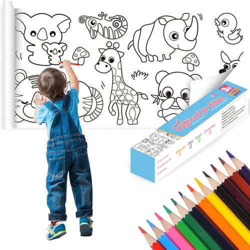 Coloring Mat – 3 Meter Roll with Coloring Pens