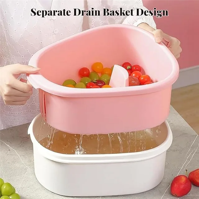 Large Fruit and Vegetable Washer with Brush & Crank