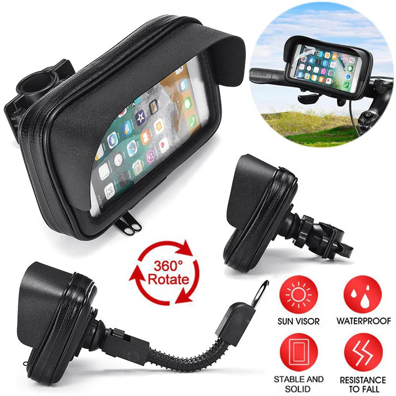 Motorcycle Phone Holder with Waterproof Cover