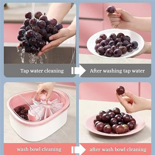 Large Fruit and Vegetable Washer with Brush & Crank