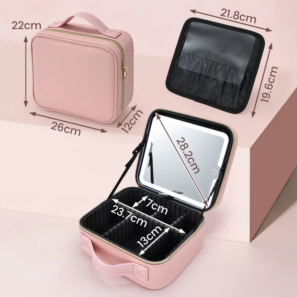 Makeup Bag with Mirror & LED Light