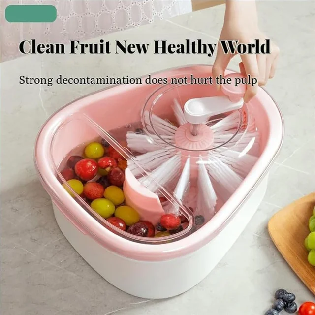 Large Fruit and Vegetable Washer with Brush & Crank
