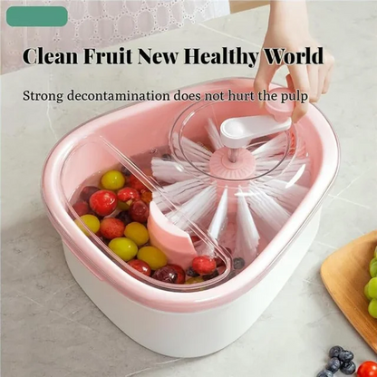 Large Fruit and Vegetable Washer with Brush & Crank