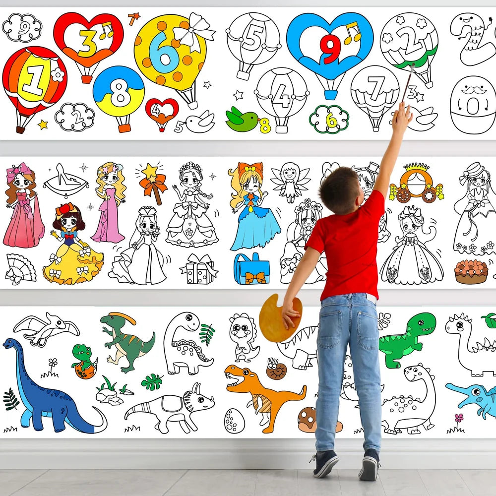 Coloring Mat – 3 Meter Roll with Coloring Pens