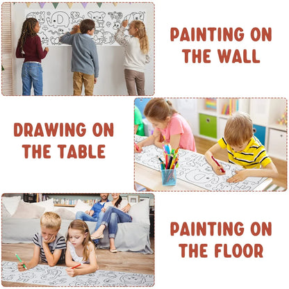 Coloring Mat – 3 Meter Roll with Coloring Pens