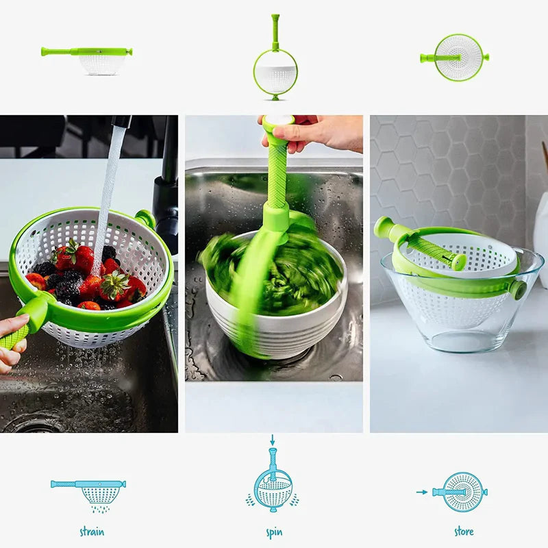 2-in-1 Fruit & Veggie Colander with Spinner