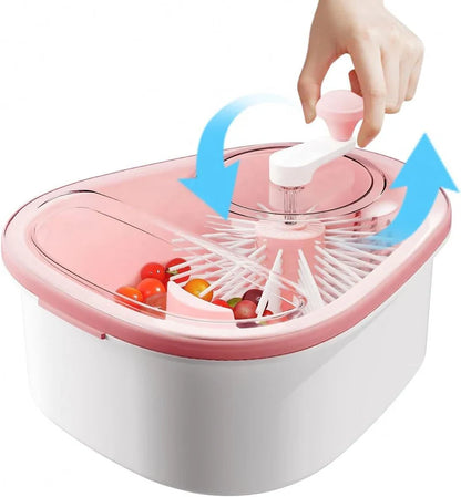 Large Fruit and Vegetable Washer with Brush & Crank