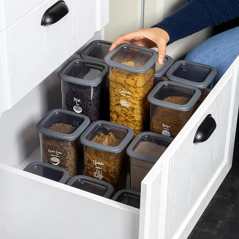 Foly life Square Jar with Silicone Lid - 1.2L