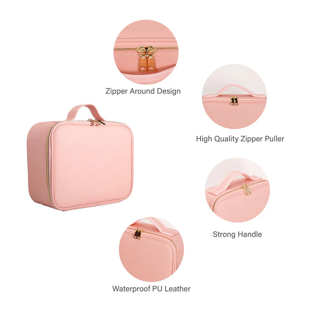 Makeup Bag with Mirror & LED Light