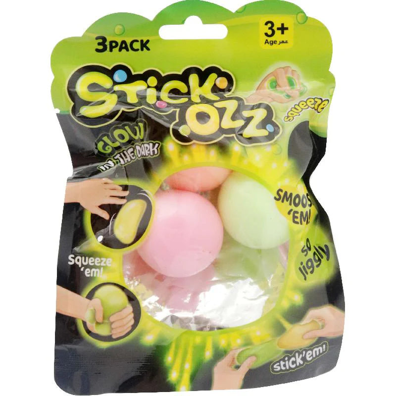 Glow-in-the-Dark Sticky Balls - 3 Pcs