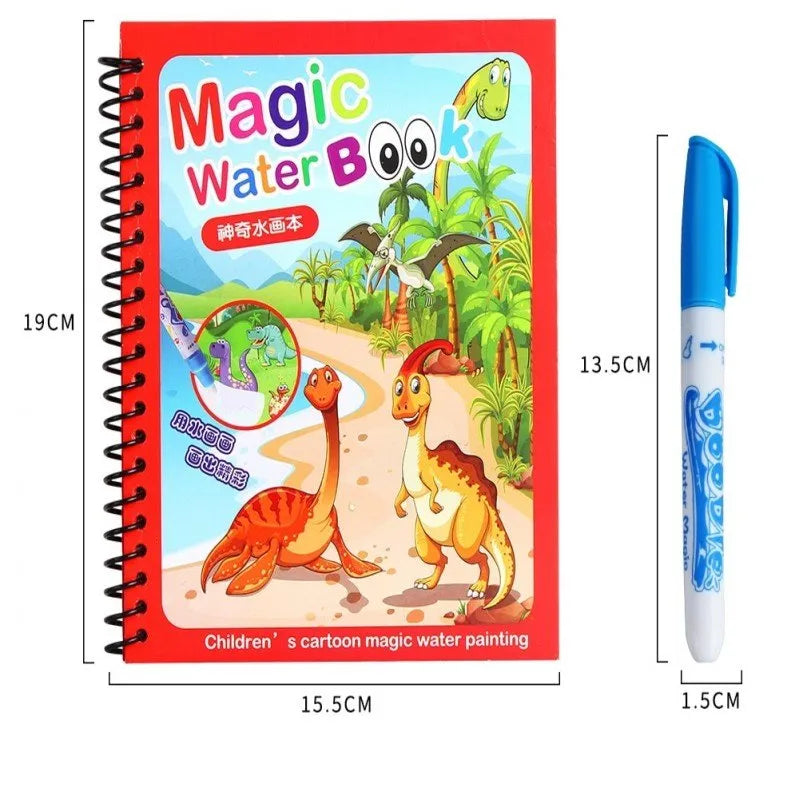 Magic Water Book – Reusable Coloring Book with Water Pen