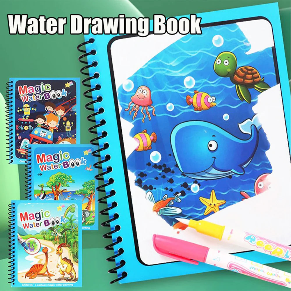 Magic Water Book – Reusable Coloring Book with Water Pen